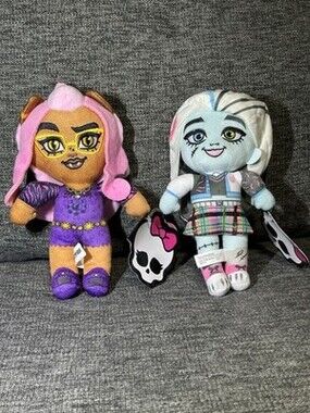 Monster High - Frankie Stein & Claudeen Wolf Stuffed Soft Plush Toy 8-Inch NEW!